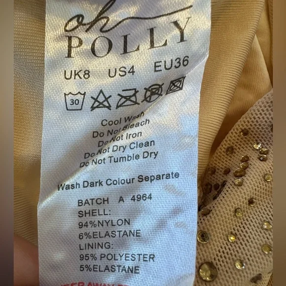 Oh Polly Plunge Mini Dress in Gold - Picture 12 of 13